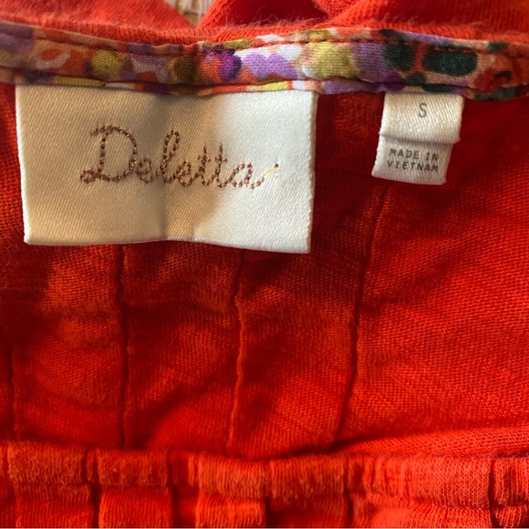 Deletta by Anthropologie • Twisted Pleats Cotton Tank in Red - Picture 7 of 10